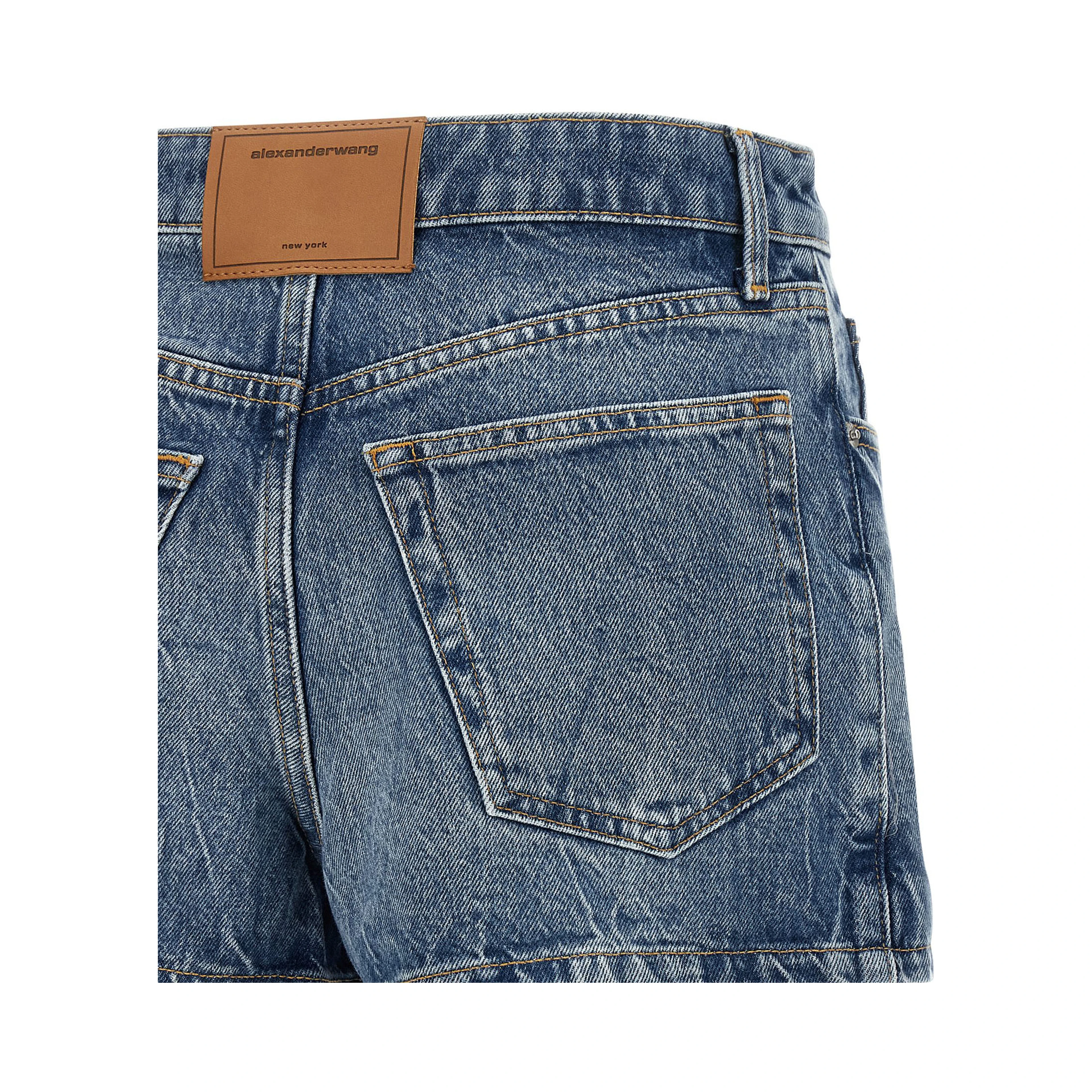 Blue Cotton Bermuda Shorts