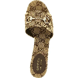 Beige Cotton Slides