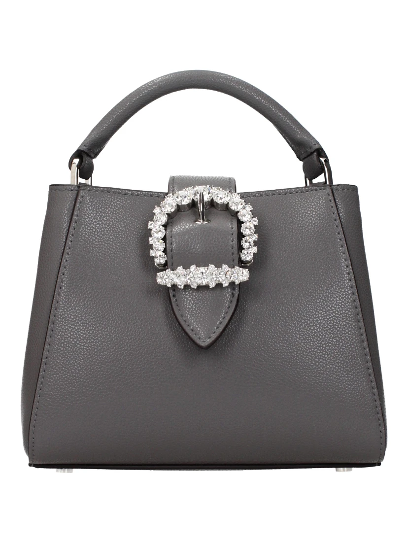 Gray Leather Handbag