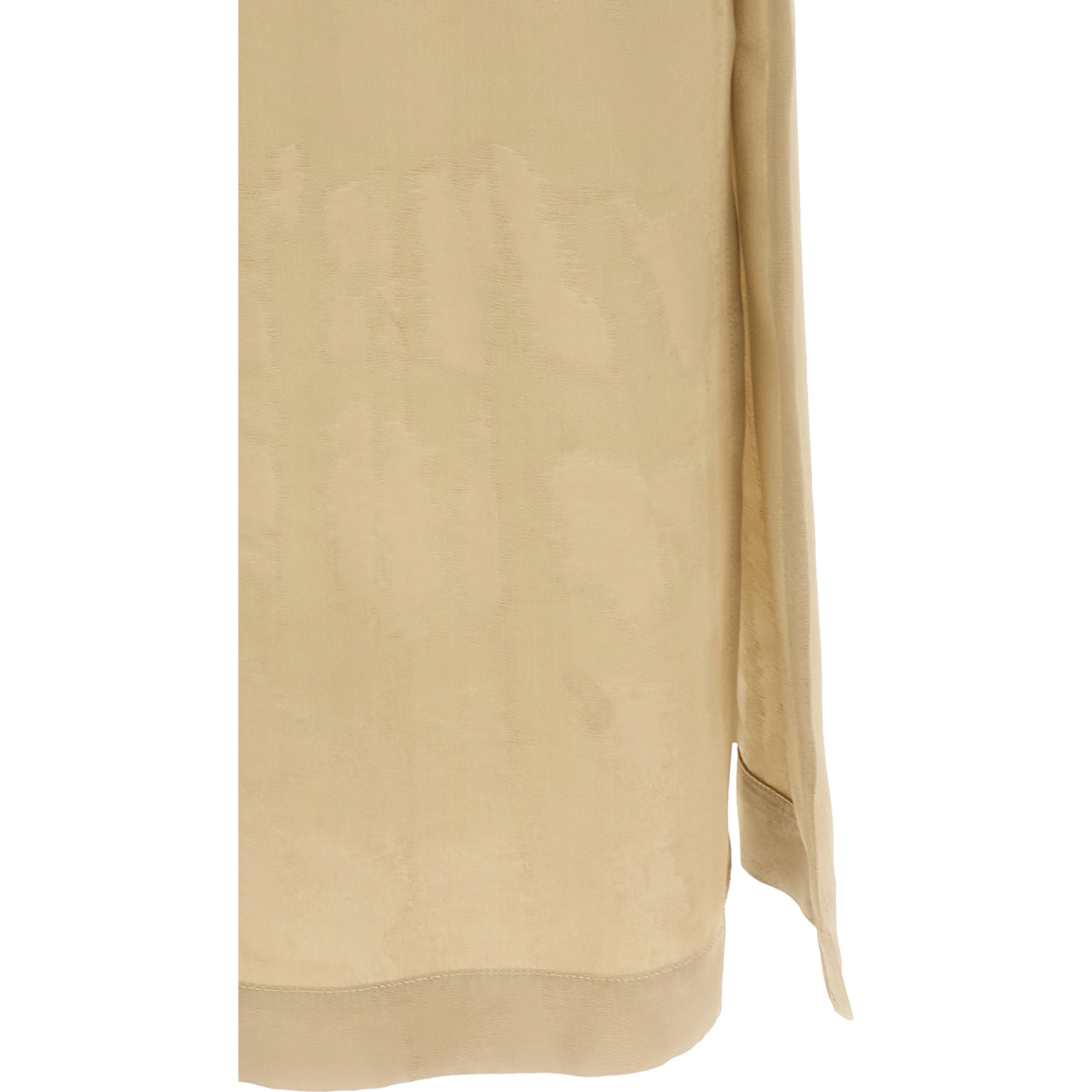 Beige Viscose Midi Dress