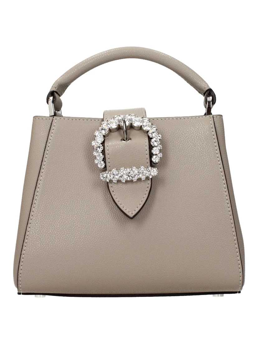 Gray Leather Handbag