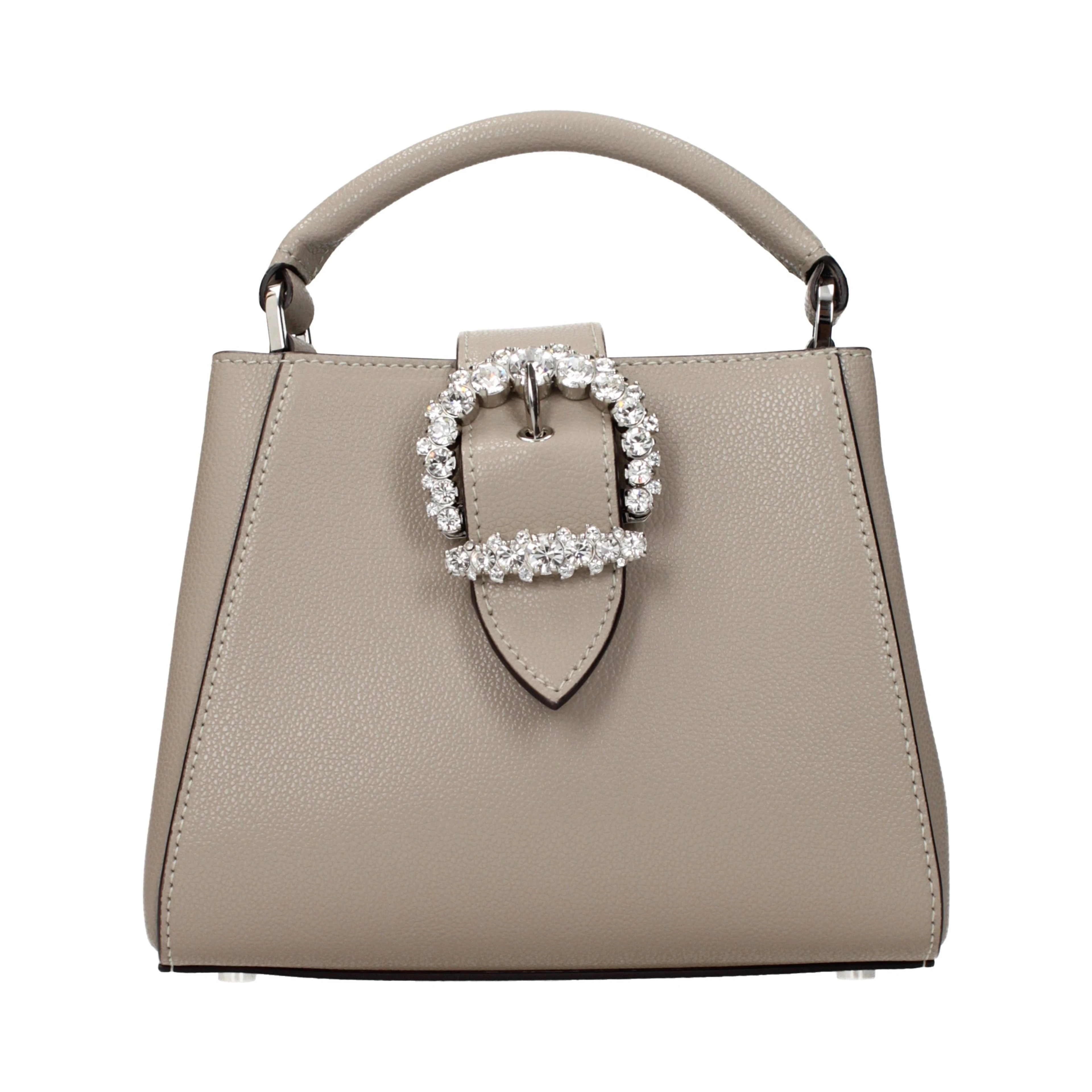 Gray Leather Handbag