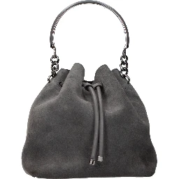 Gray Leather Handbag