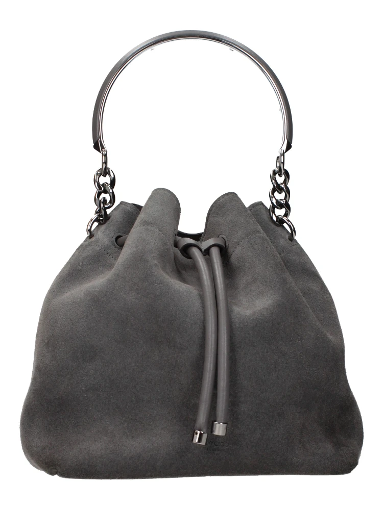 Gray Leather Handbag