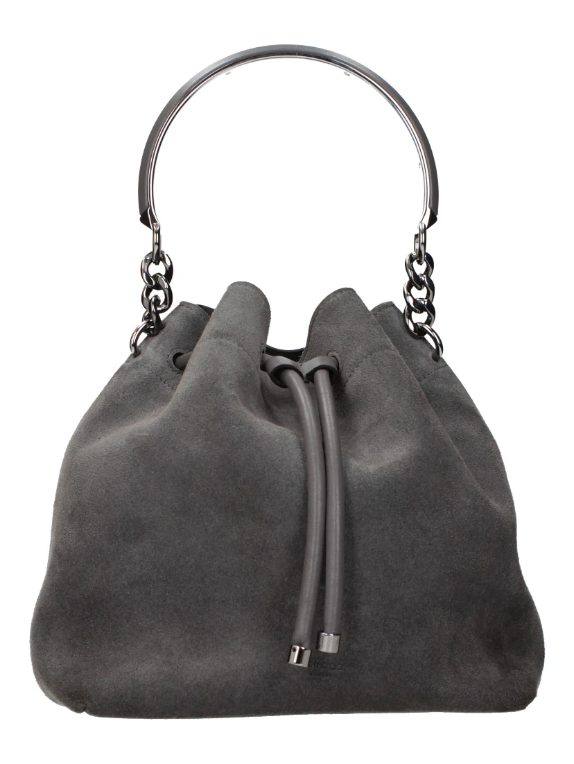 Gray Leather Handbag