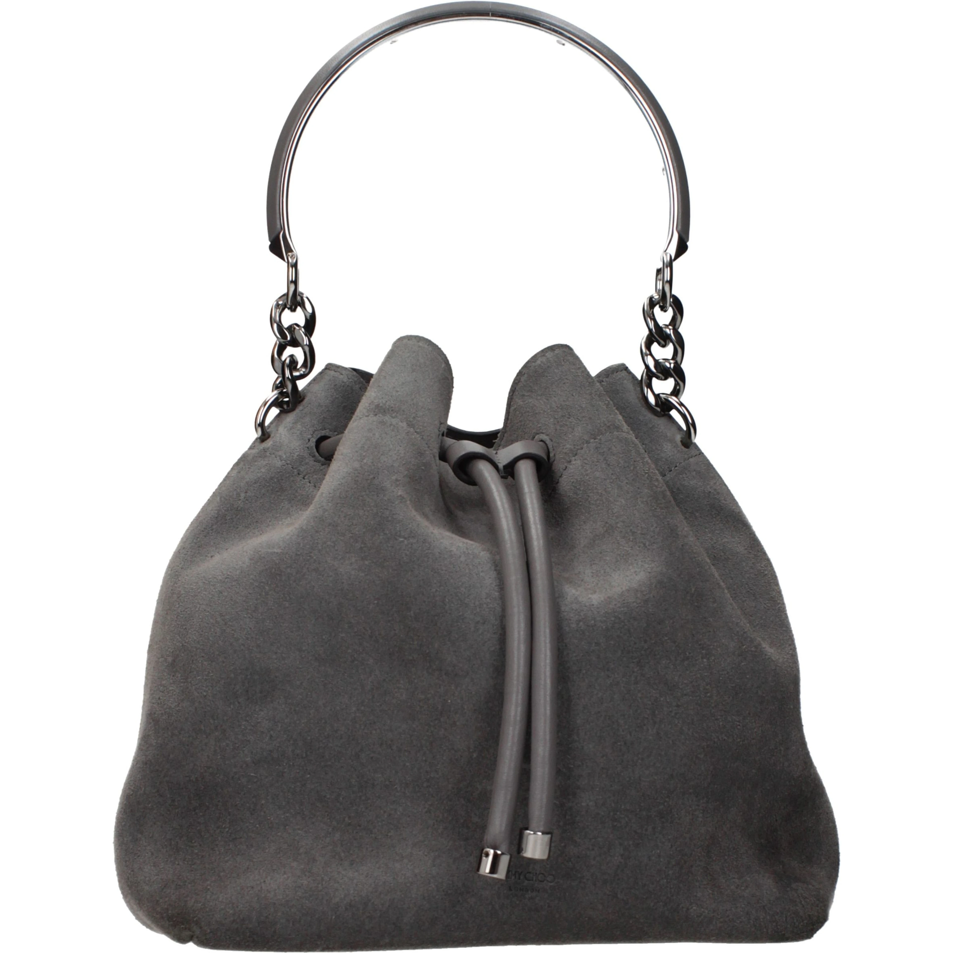 Gray Leather Handbag