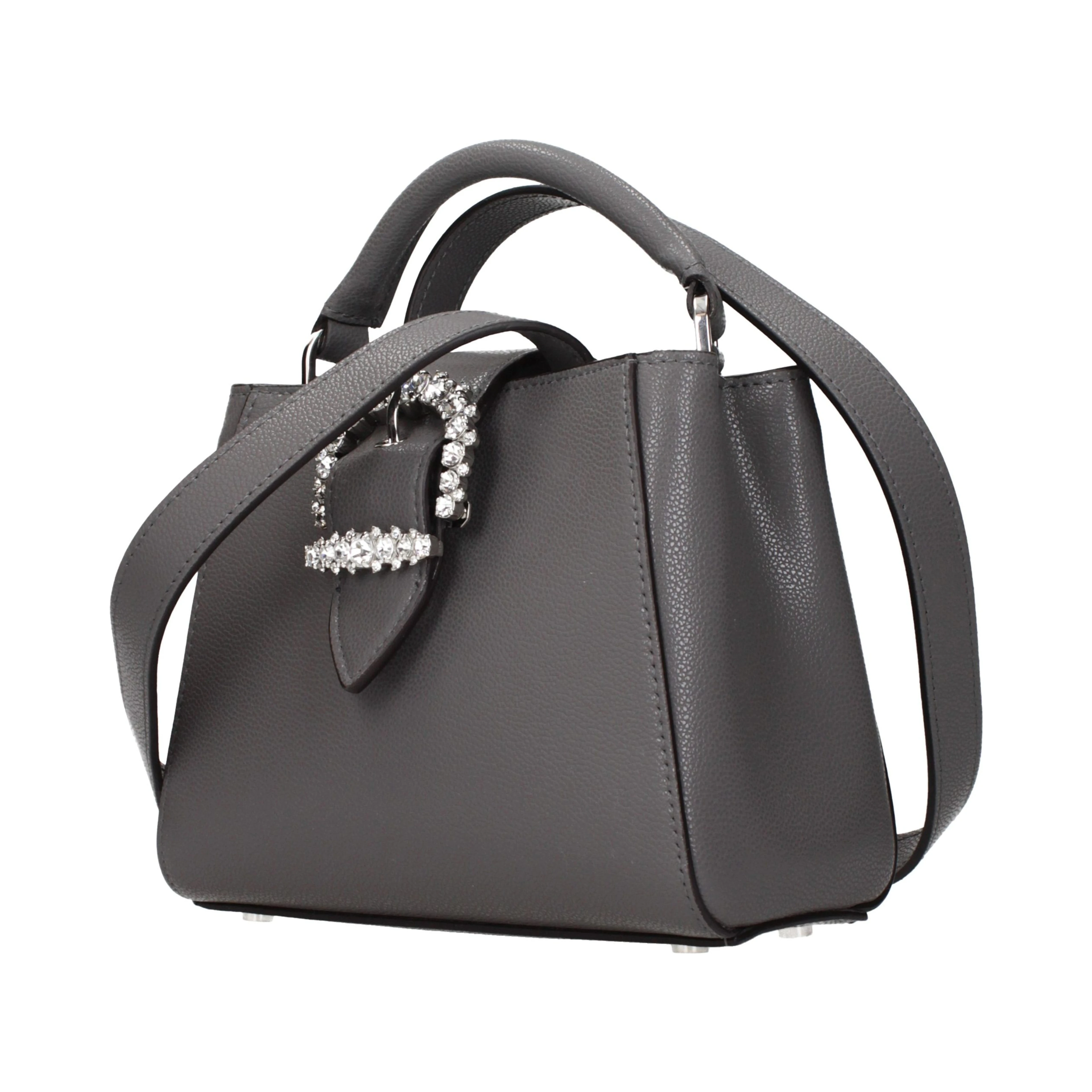 Gray Leather Handbag