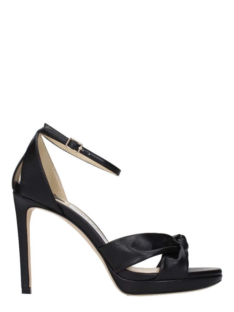 Black Leather Platform Sandals