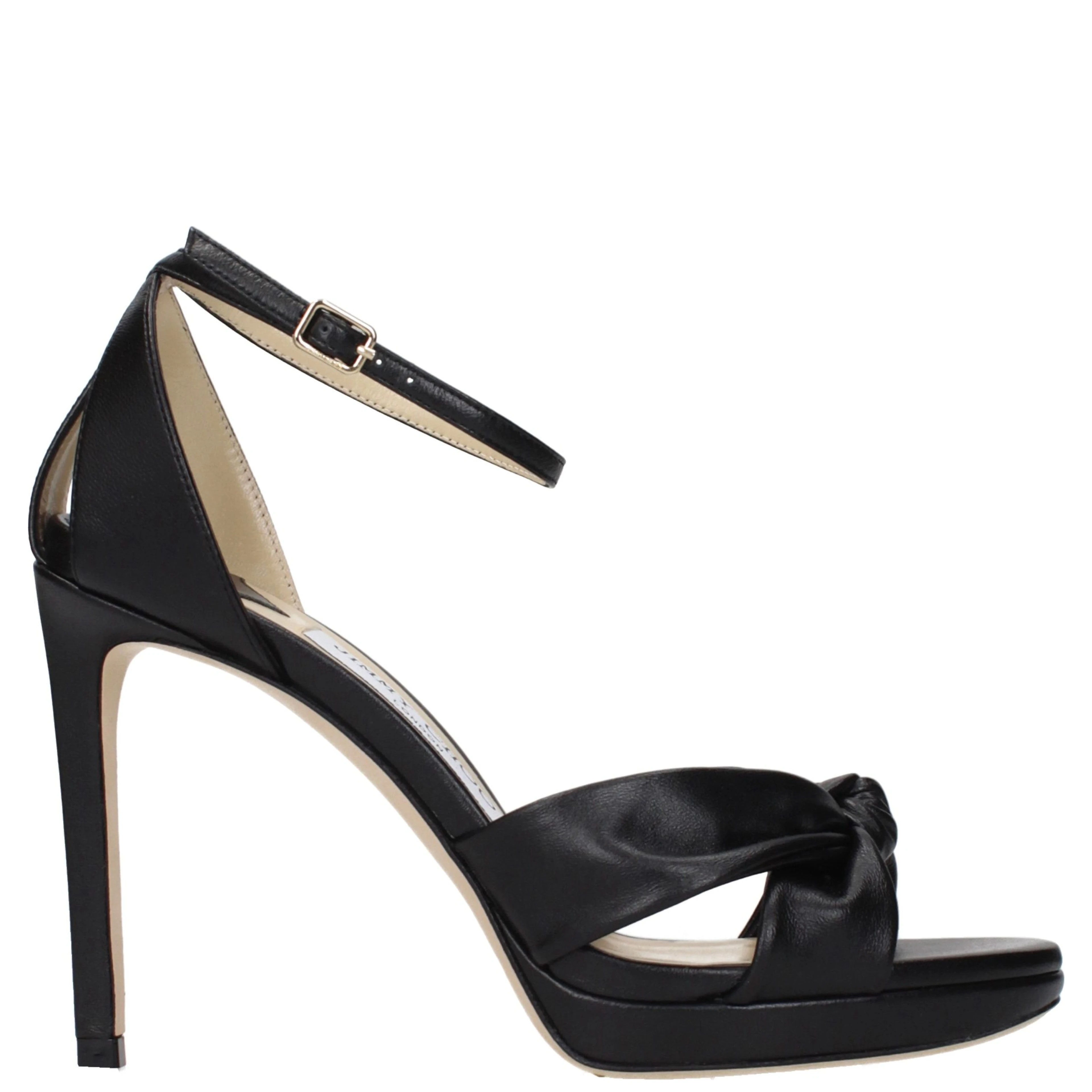 Black Leather Platform Sandals