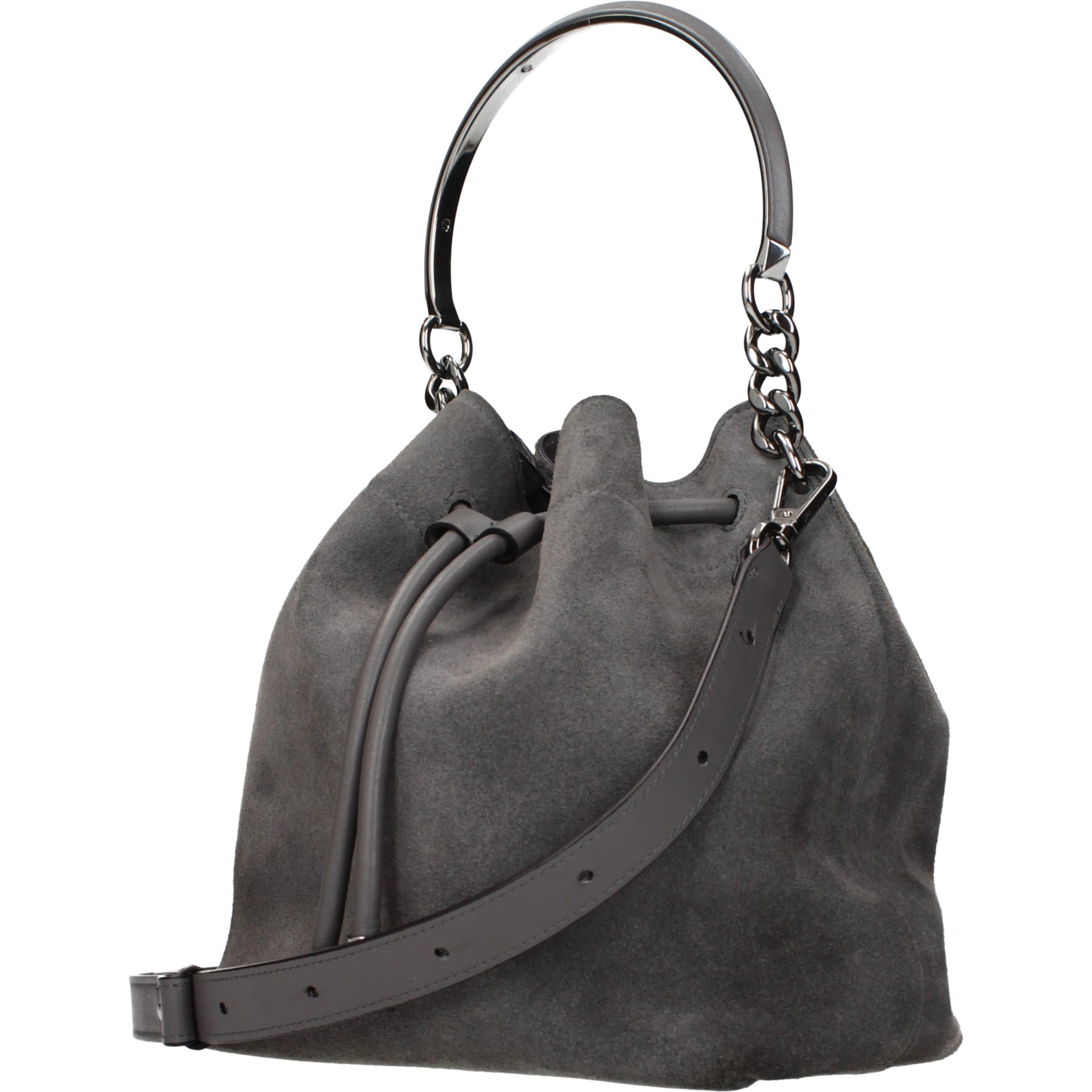 Gray Leather Handbag