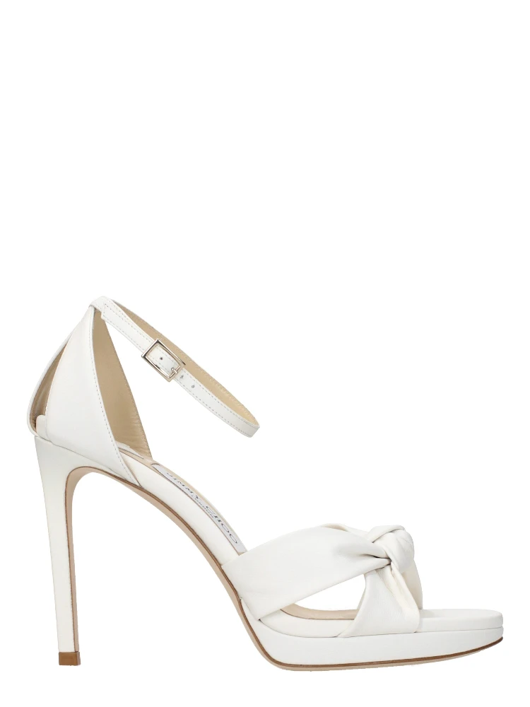 White Leather Platform Sandals
