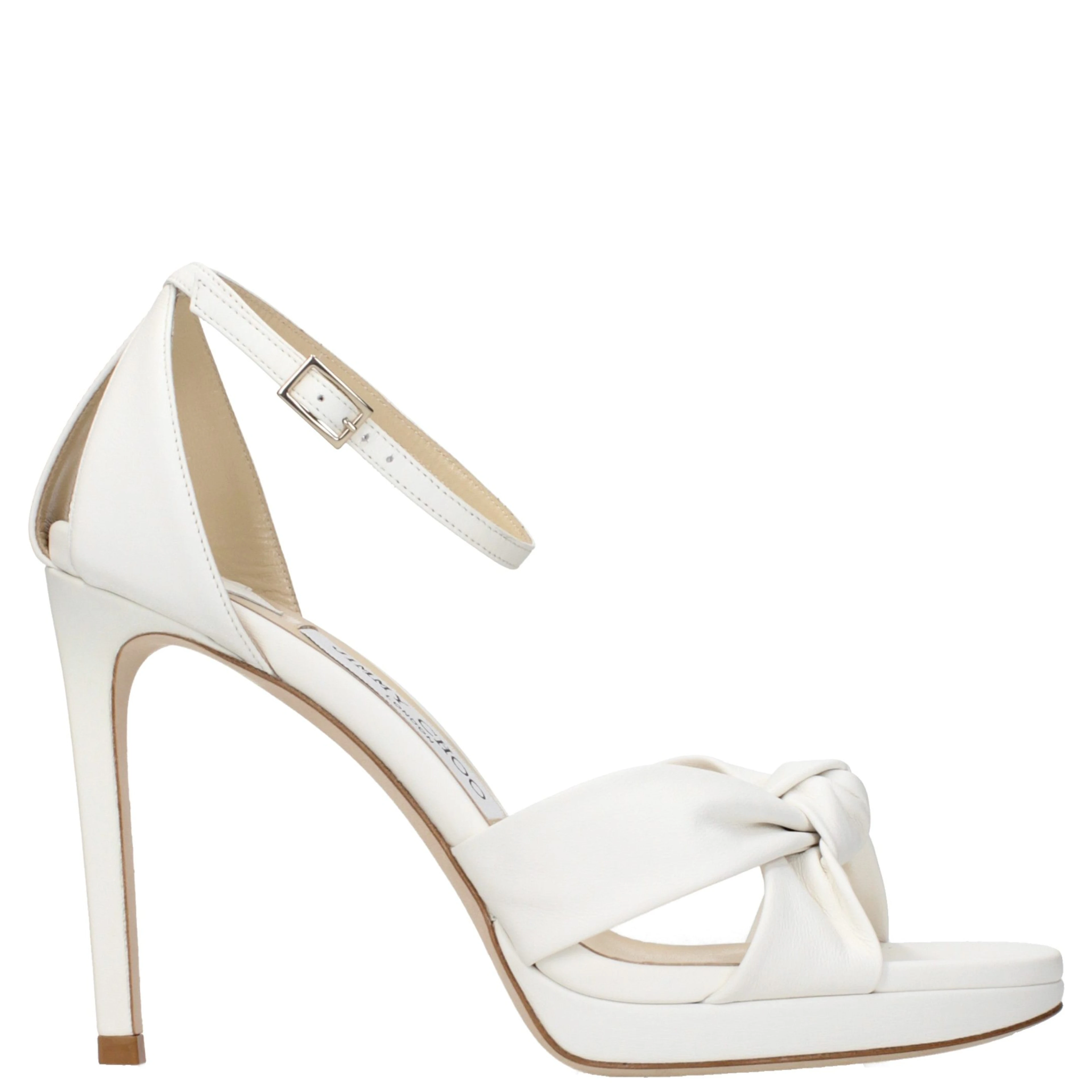 White Leather Platform Sandals