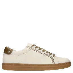 Beige Leather Sneakers