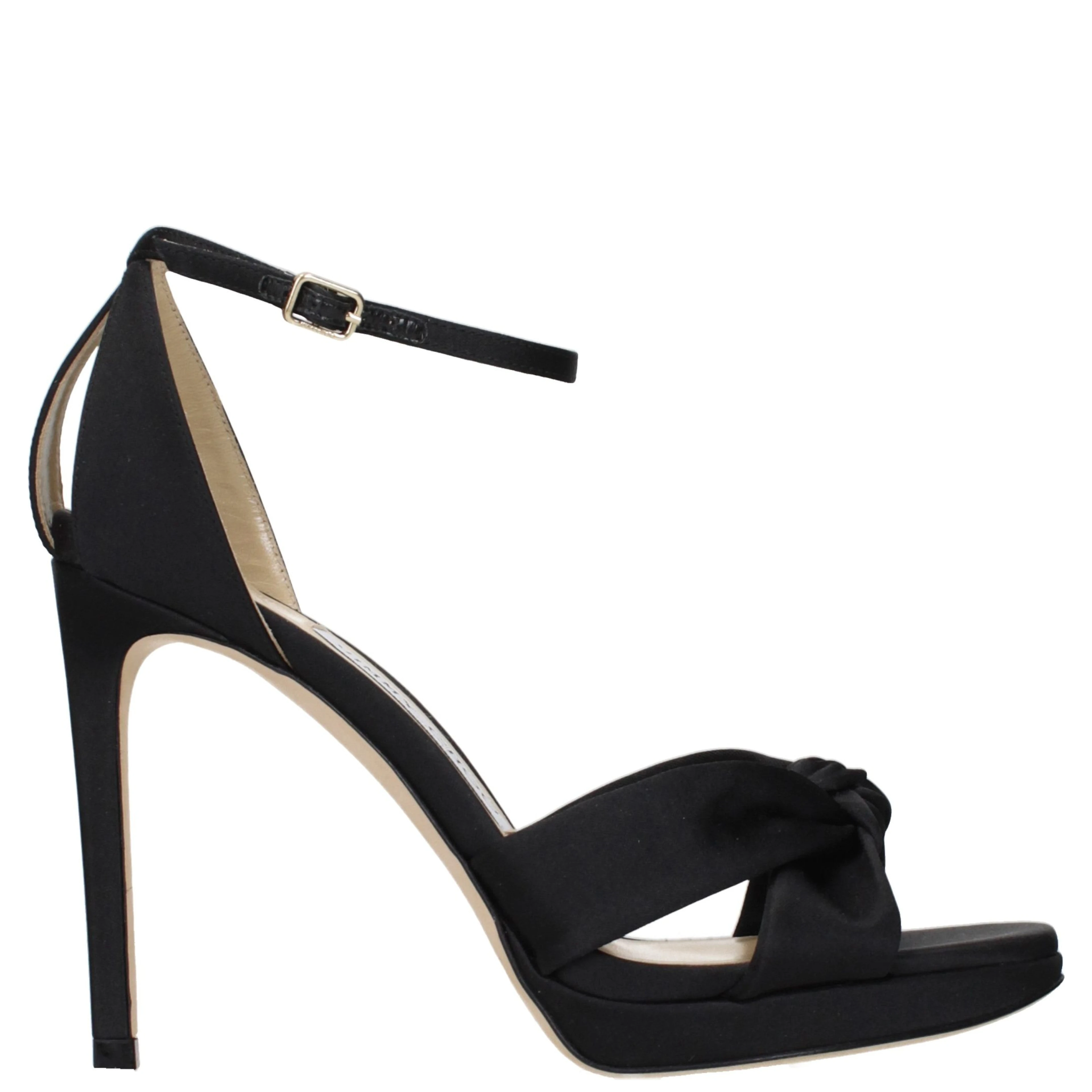 Black Satin Platform Sandals