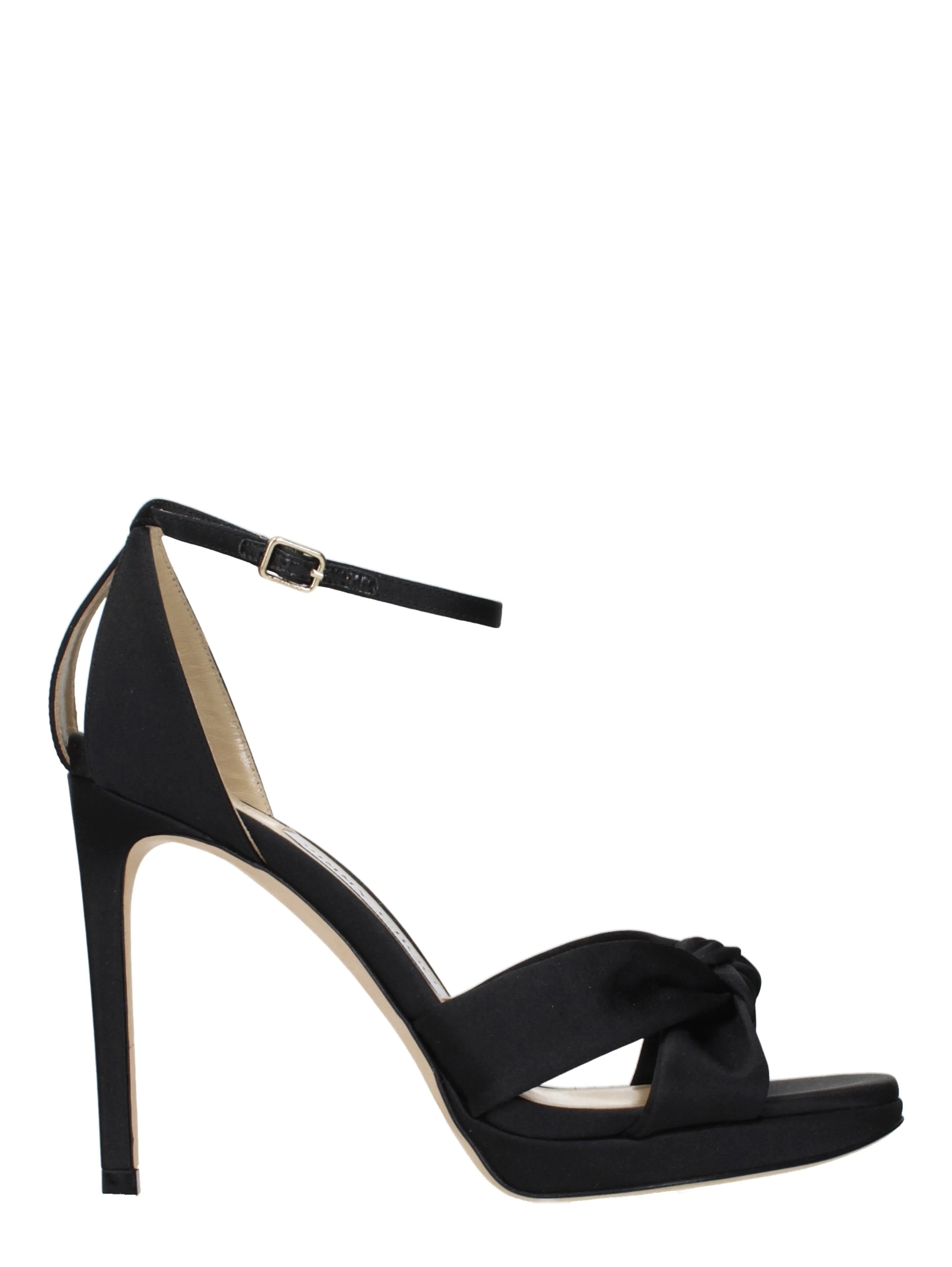 Black Satin Platform Sandals