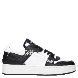 Black Leather Low Top Sneakers