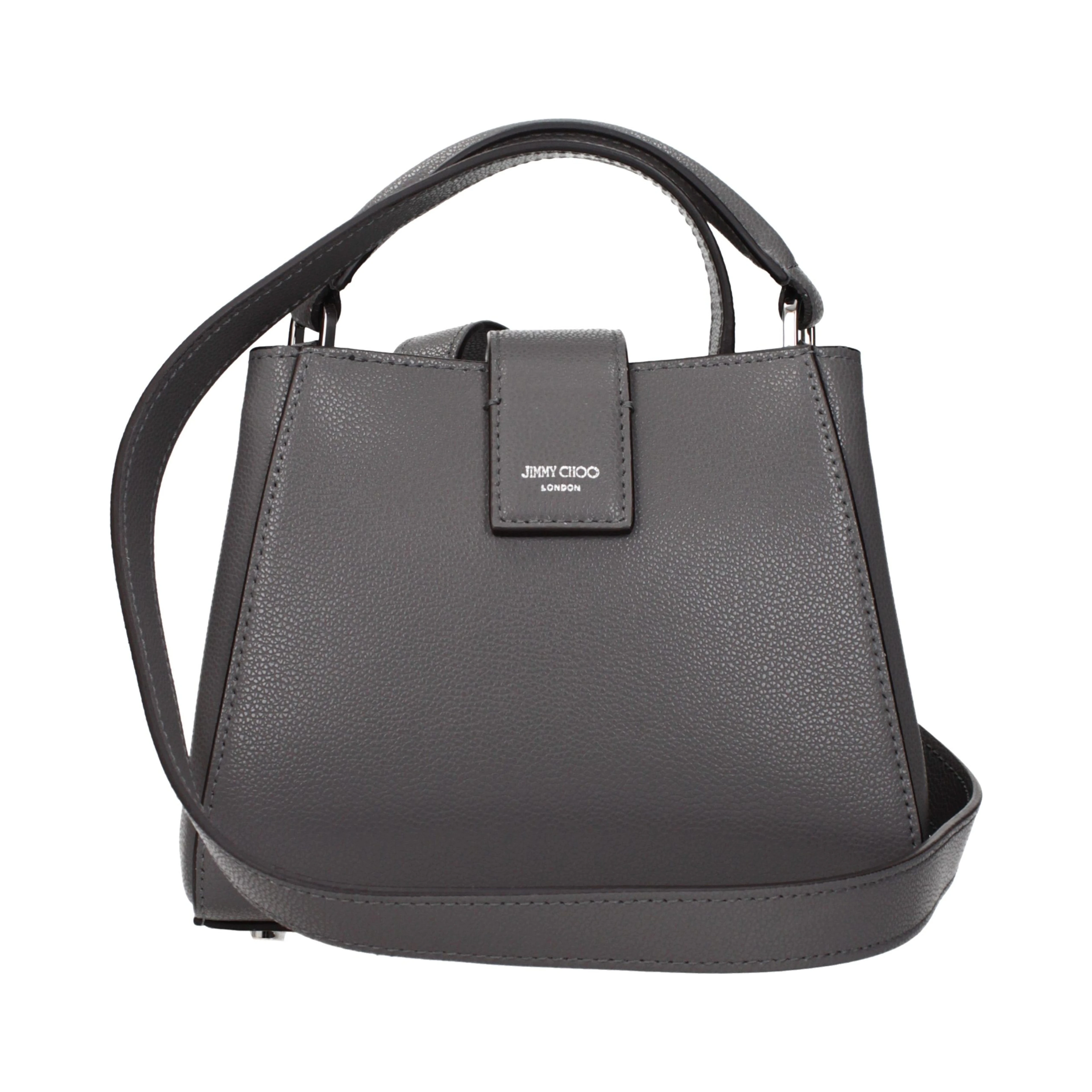 Gray Leather Handbag