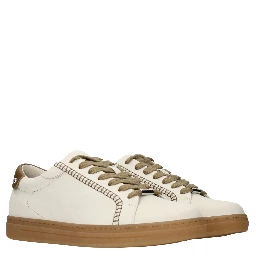 Beige Leather Sneakers