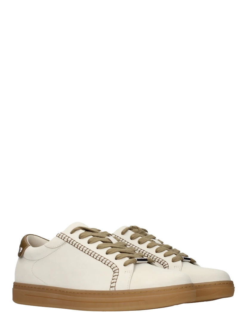 Beige Leather Sneakers