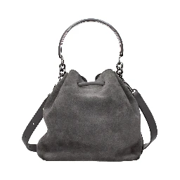 Gray Leather Handbag