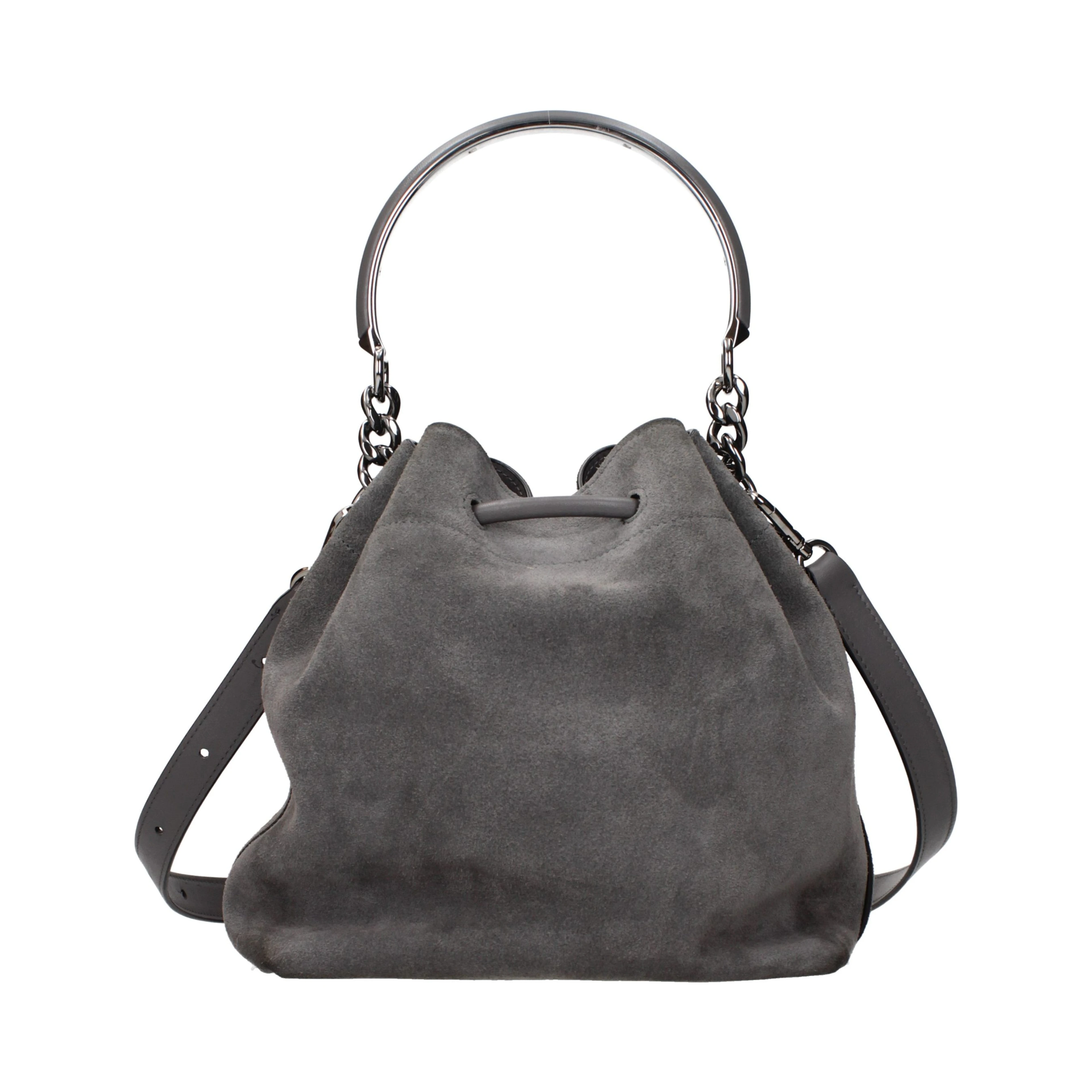 Gray Leather Handbag