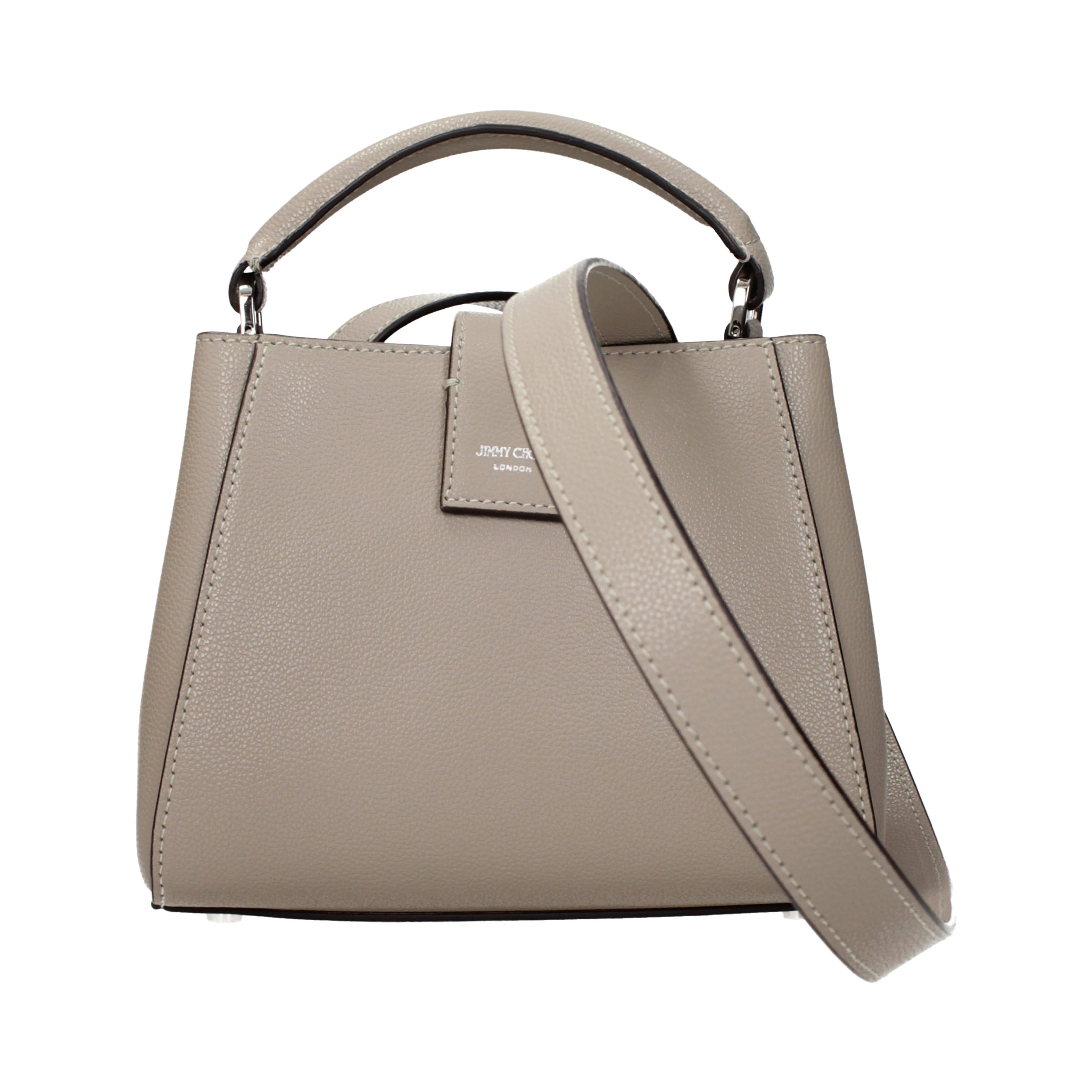 Gray Leather Handbag