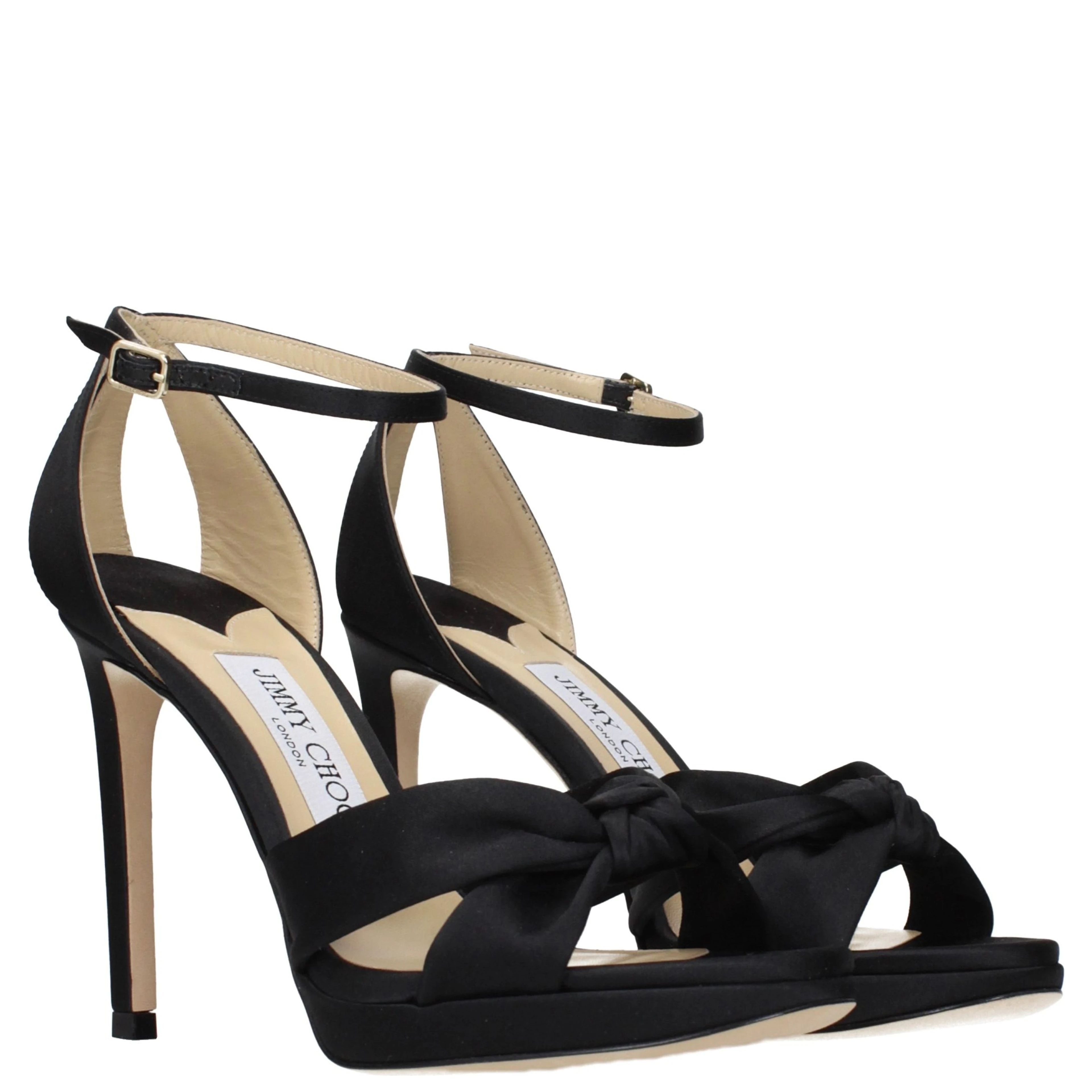 Black Satin Platform Sandals