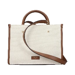 Beige Fabric Handbag
