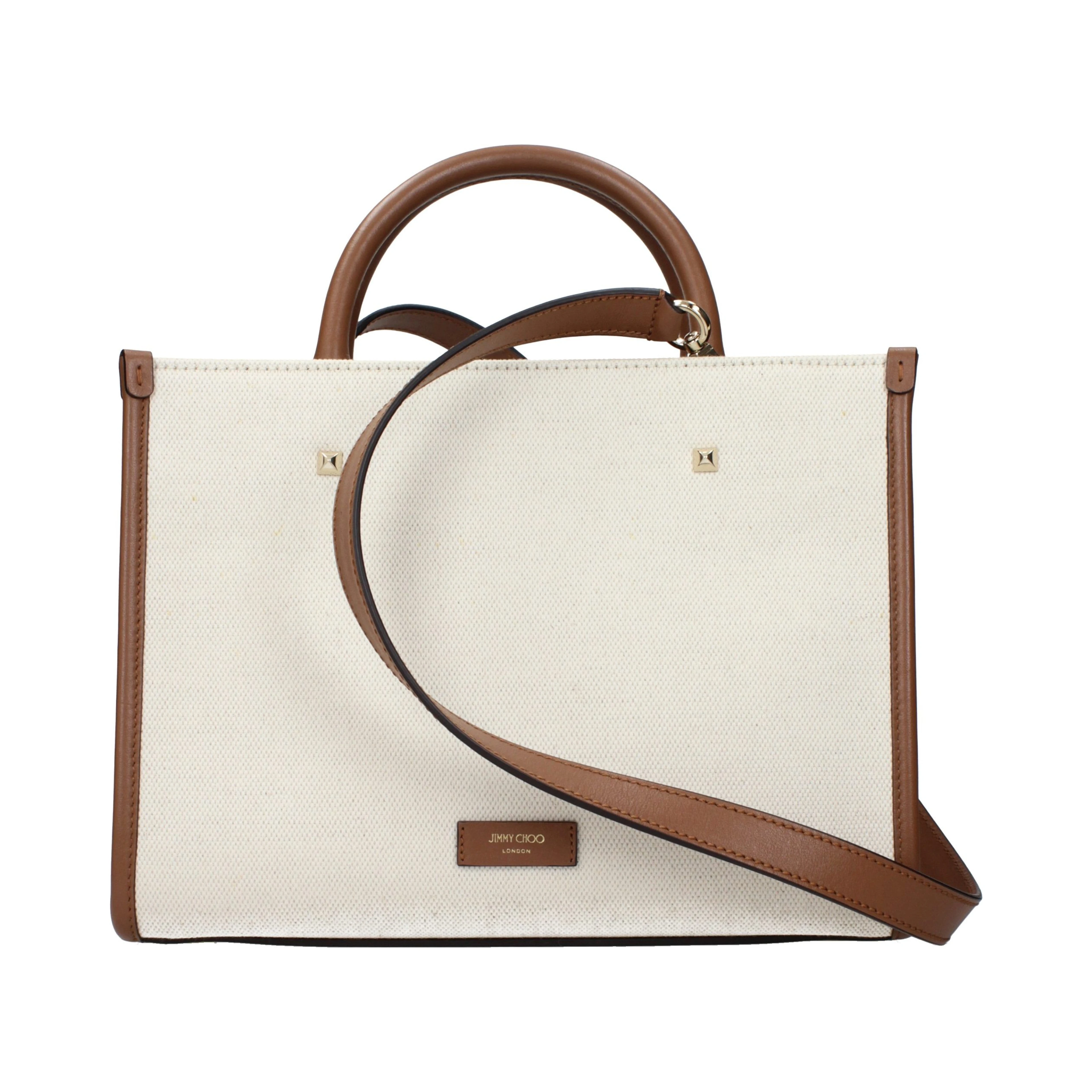Beige Fabric Handbag