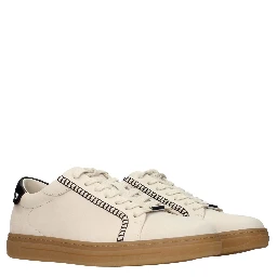 Beige Leather Sneakers