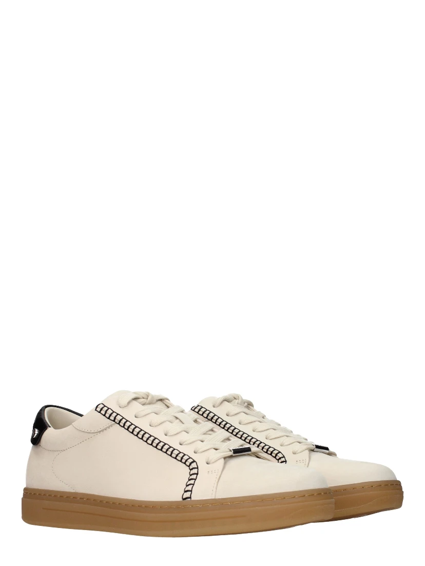 Beige Leather Sneakers