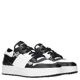 Black Leather Low Top Sneakers