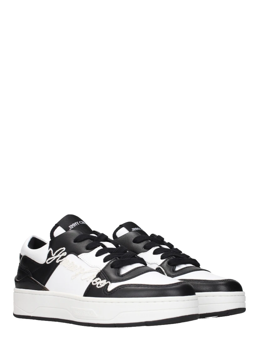 Black Leather Low Top Sneakers