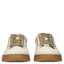 Beige Leather Sneakers