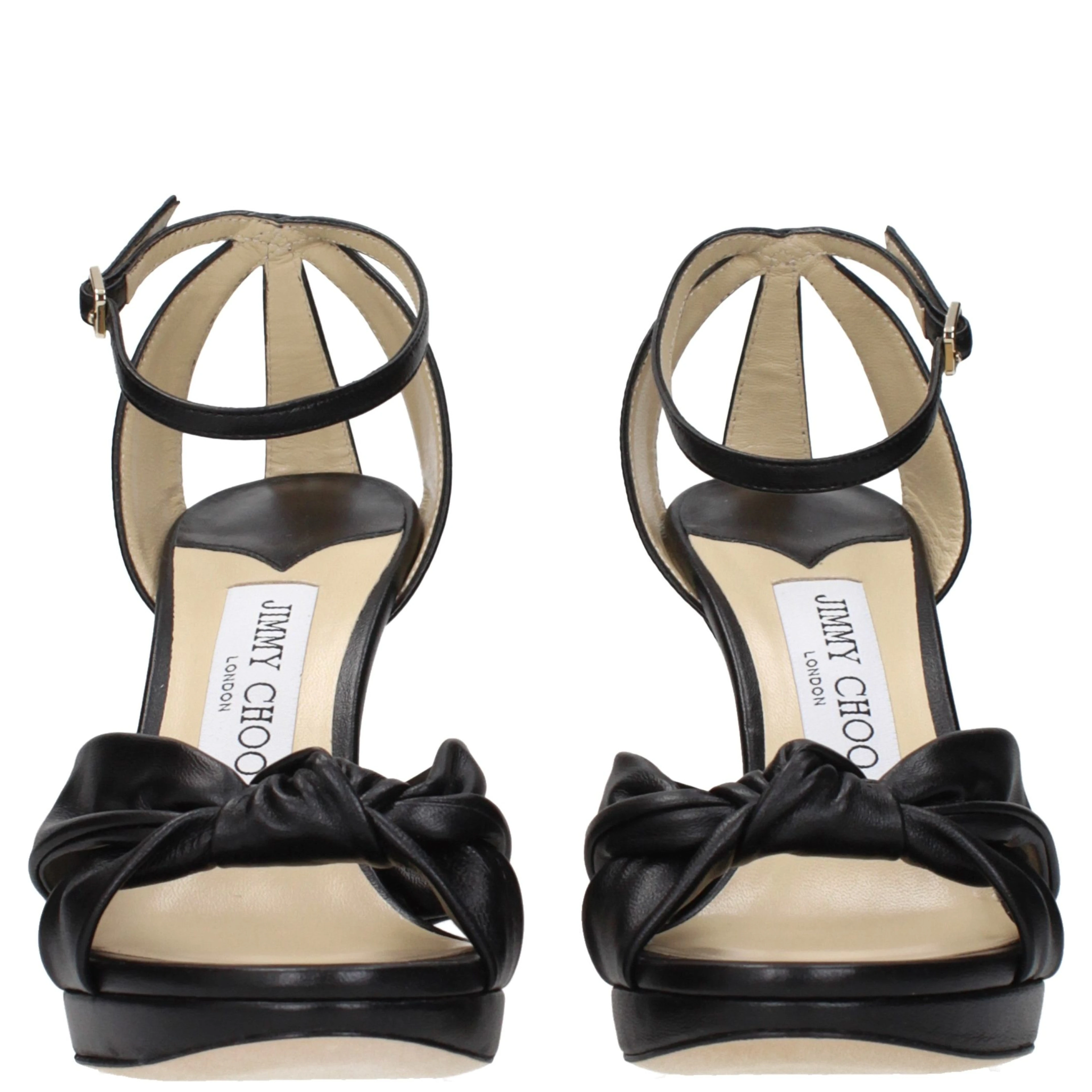 Black Leather Platform Sandals