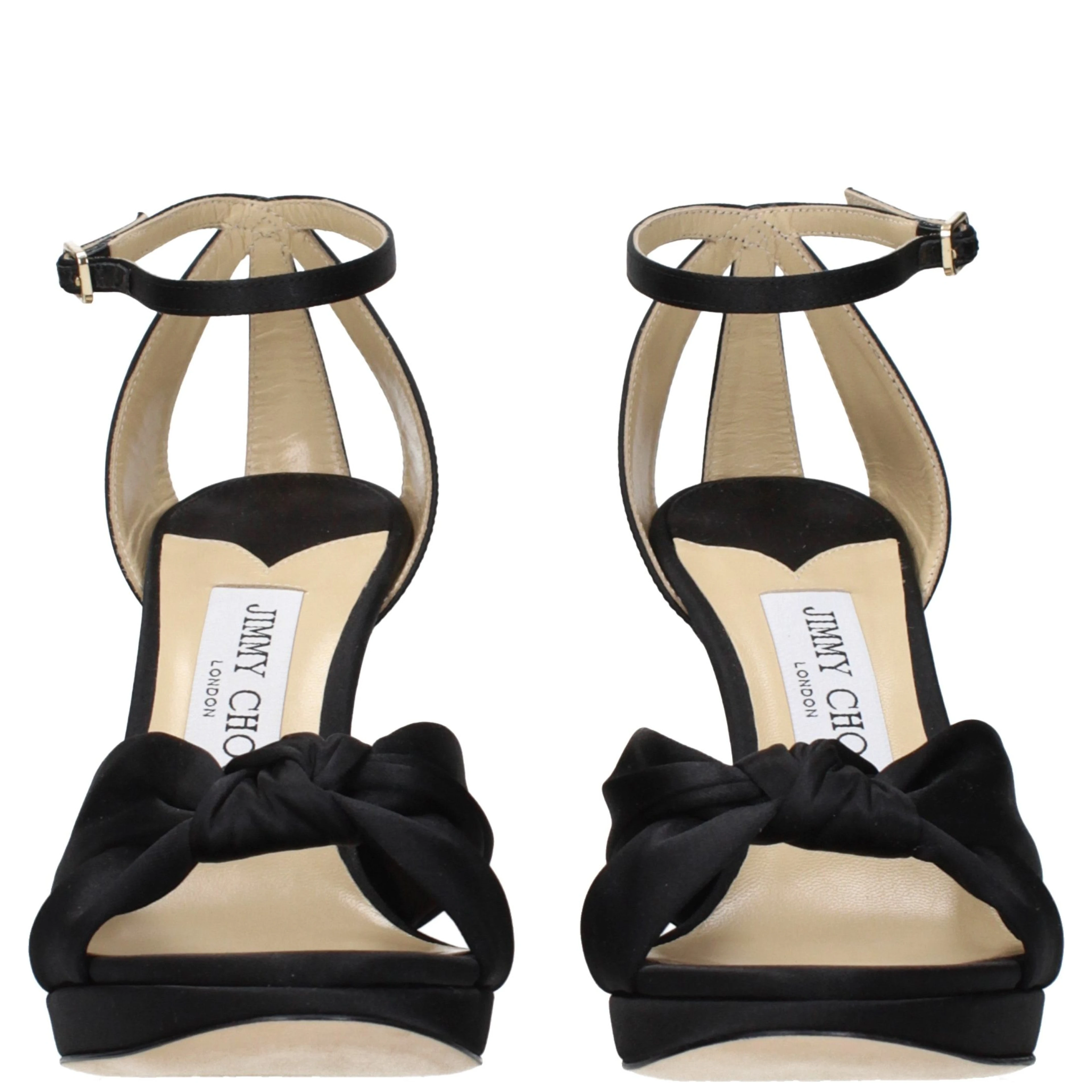 Black Satin Platform Sandals