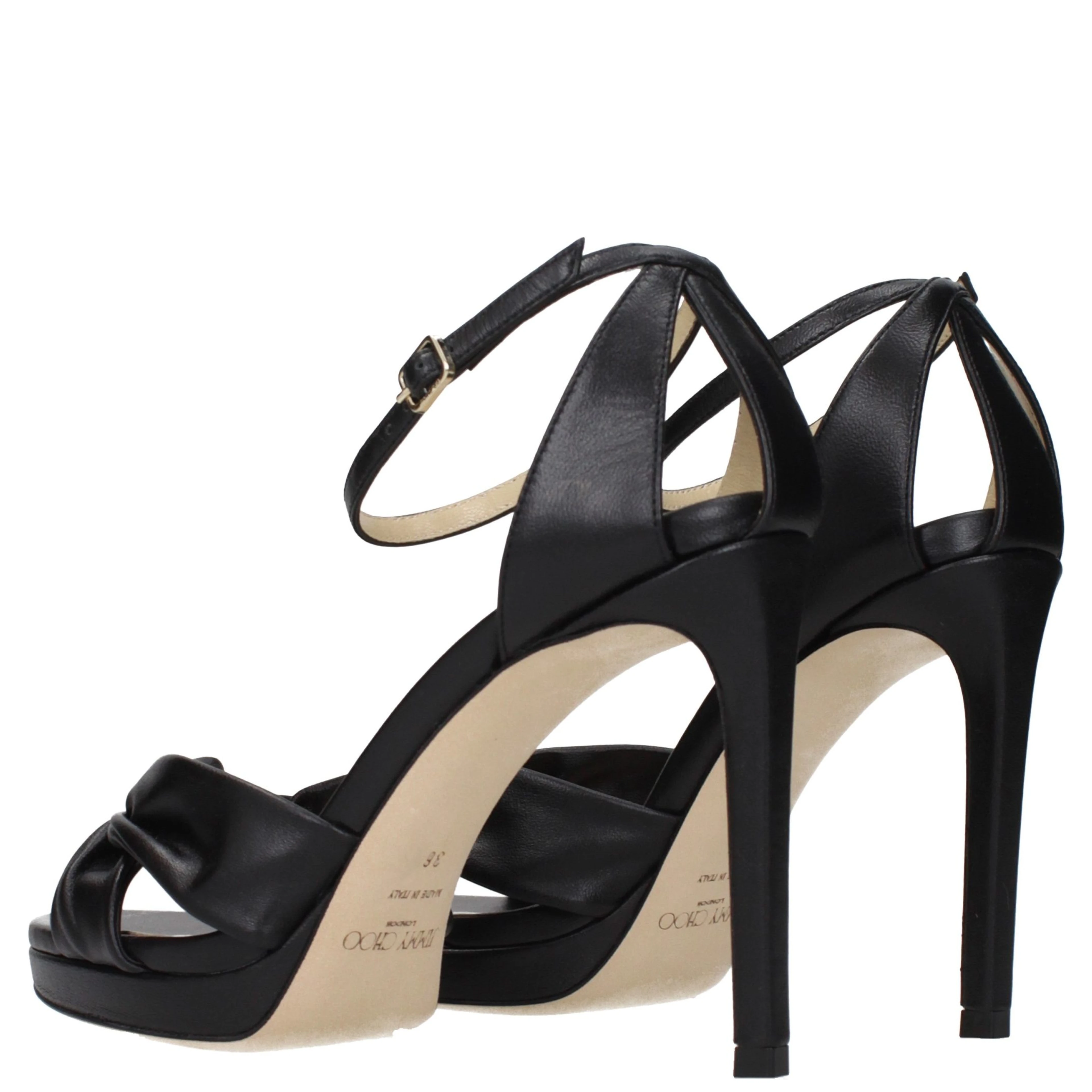 Black Leather Platform Sandals