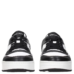 Black Leather Low Top Sneakers
