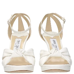 White Leather Platform Sandals