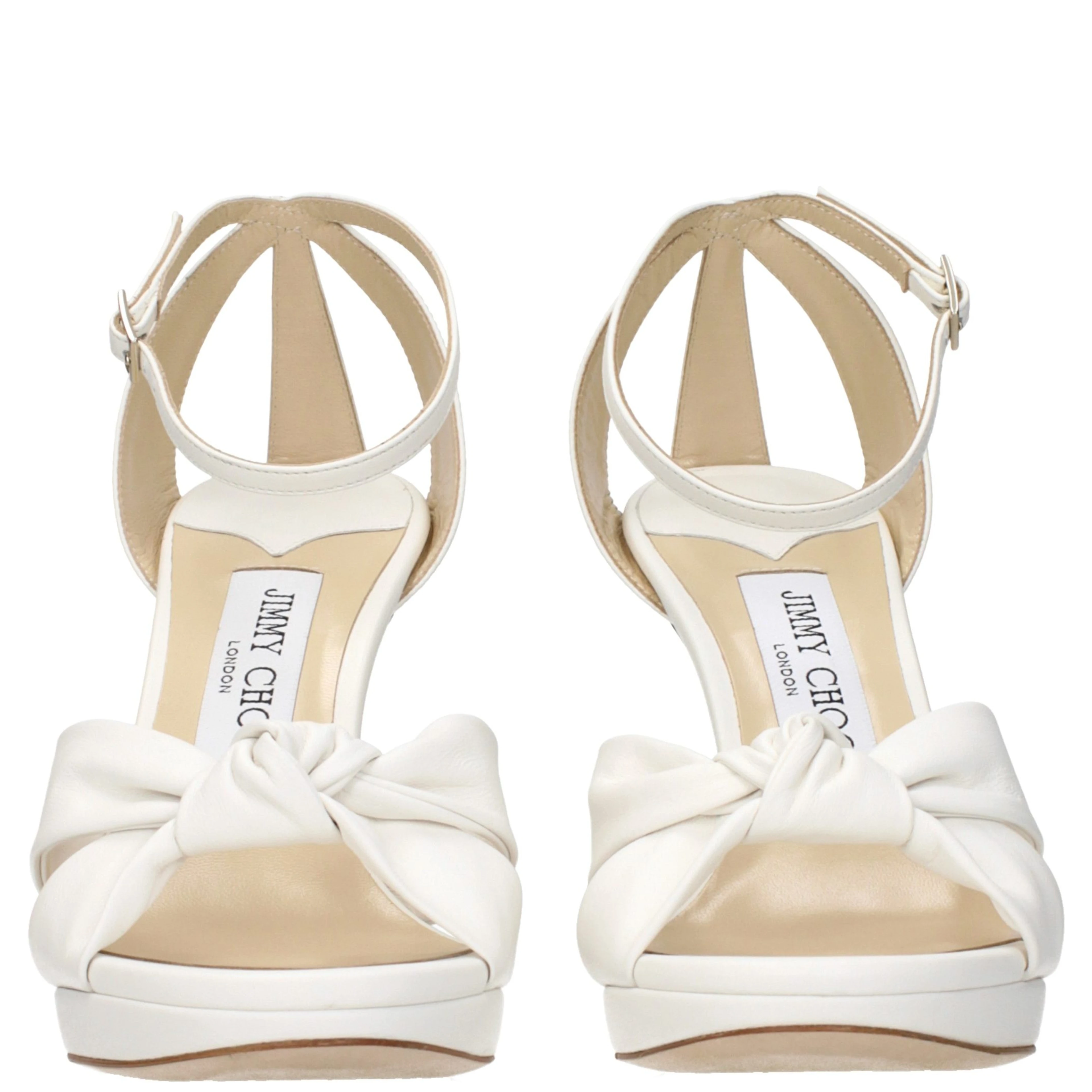 White Leather Platform Sandals