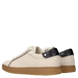 Beige Leather Sneakers