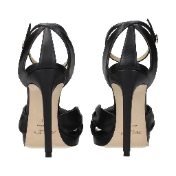 Black Leather Platform Sandals