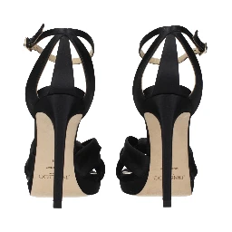 Black Satin Platform Sandals