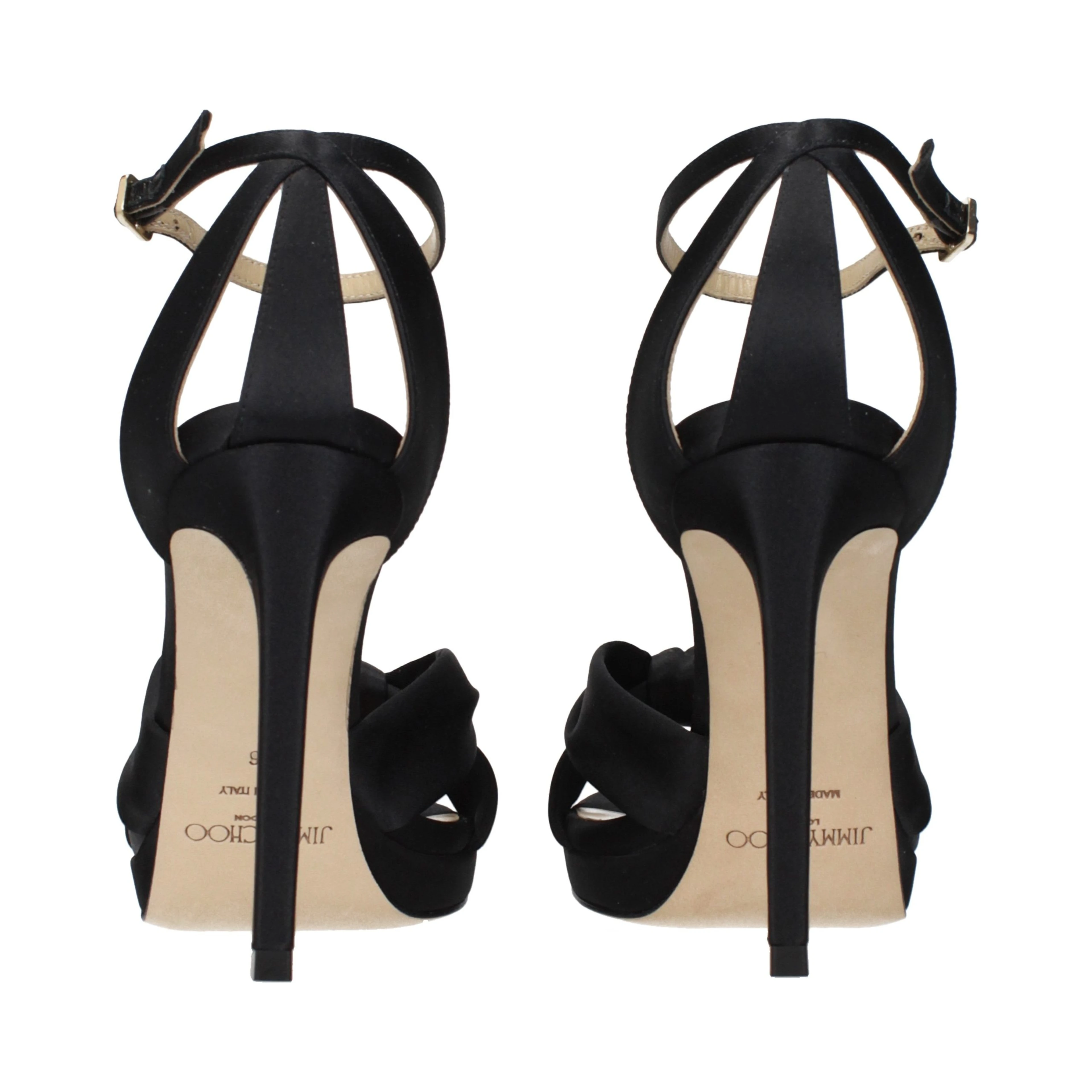 Black Satin Platform Sandals