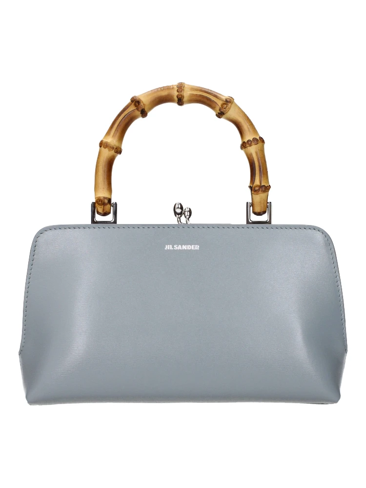 Gray Leather Handbag