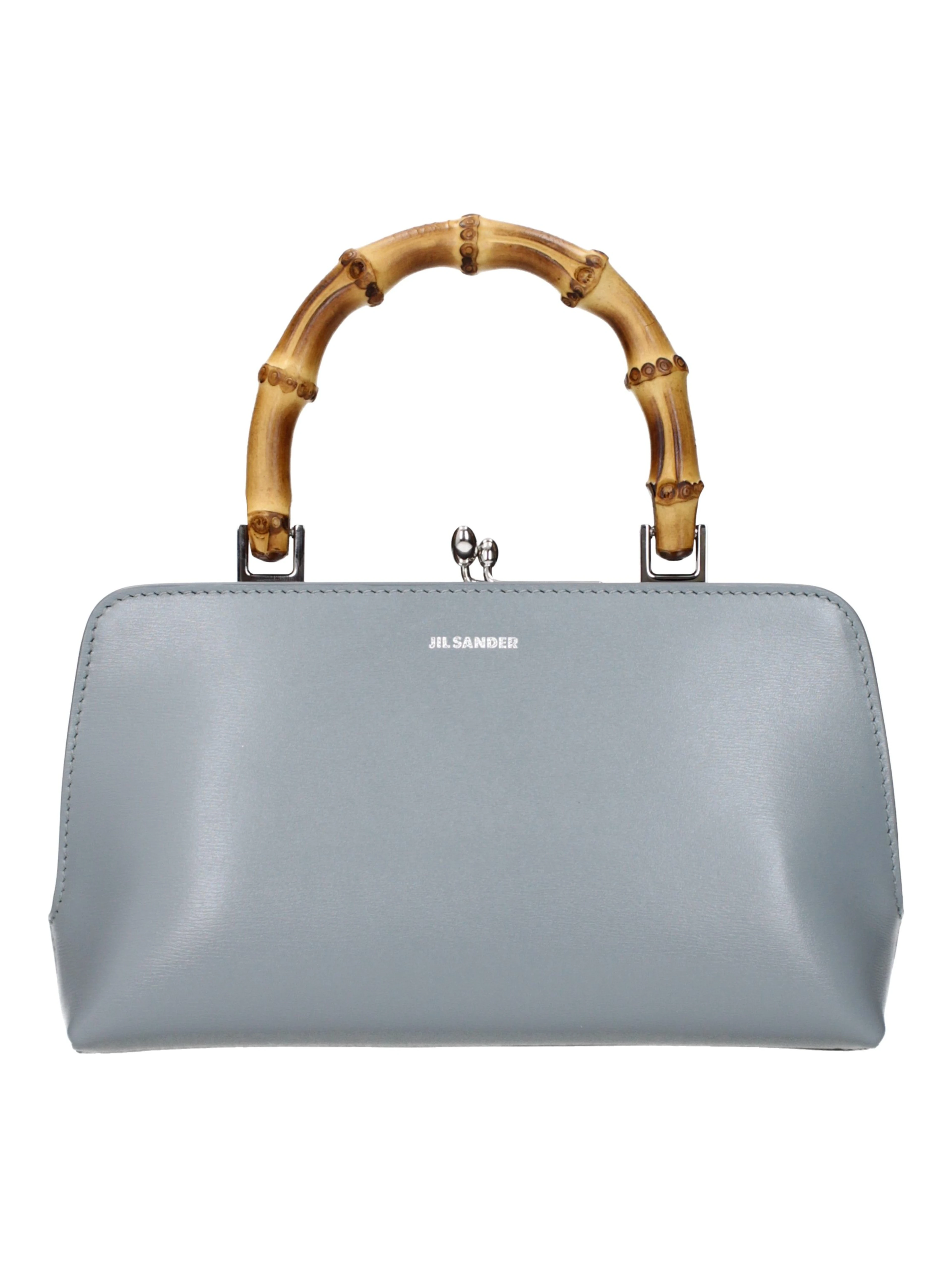 Gray Leather Handbag