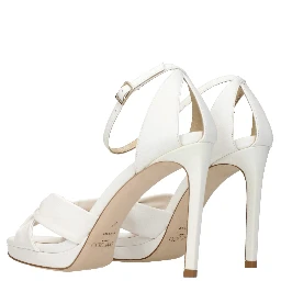 White Leather Platform Sandals