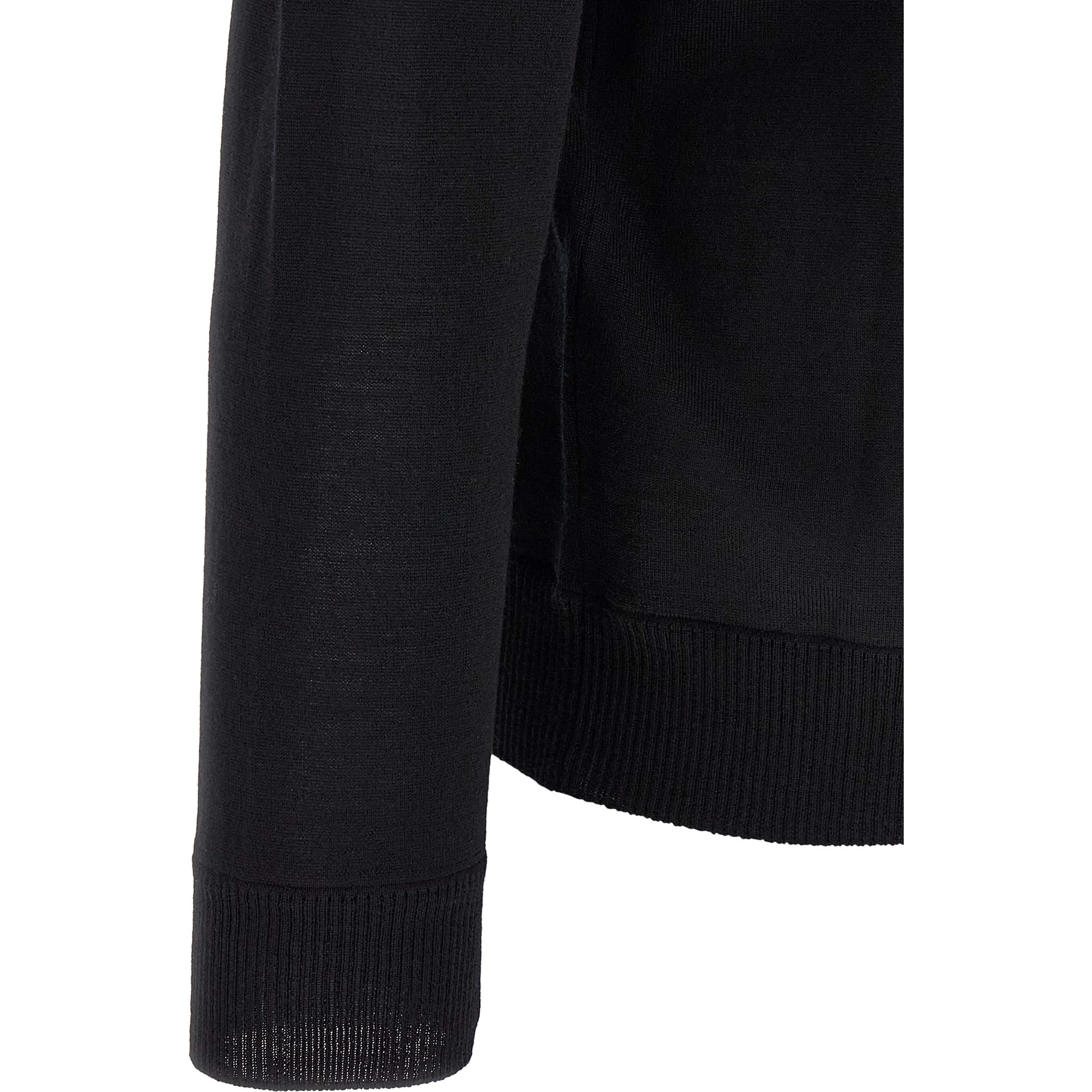 Black Virgin Wool Cardigan