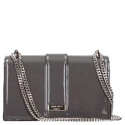 Gray Leather Shoulder Bag