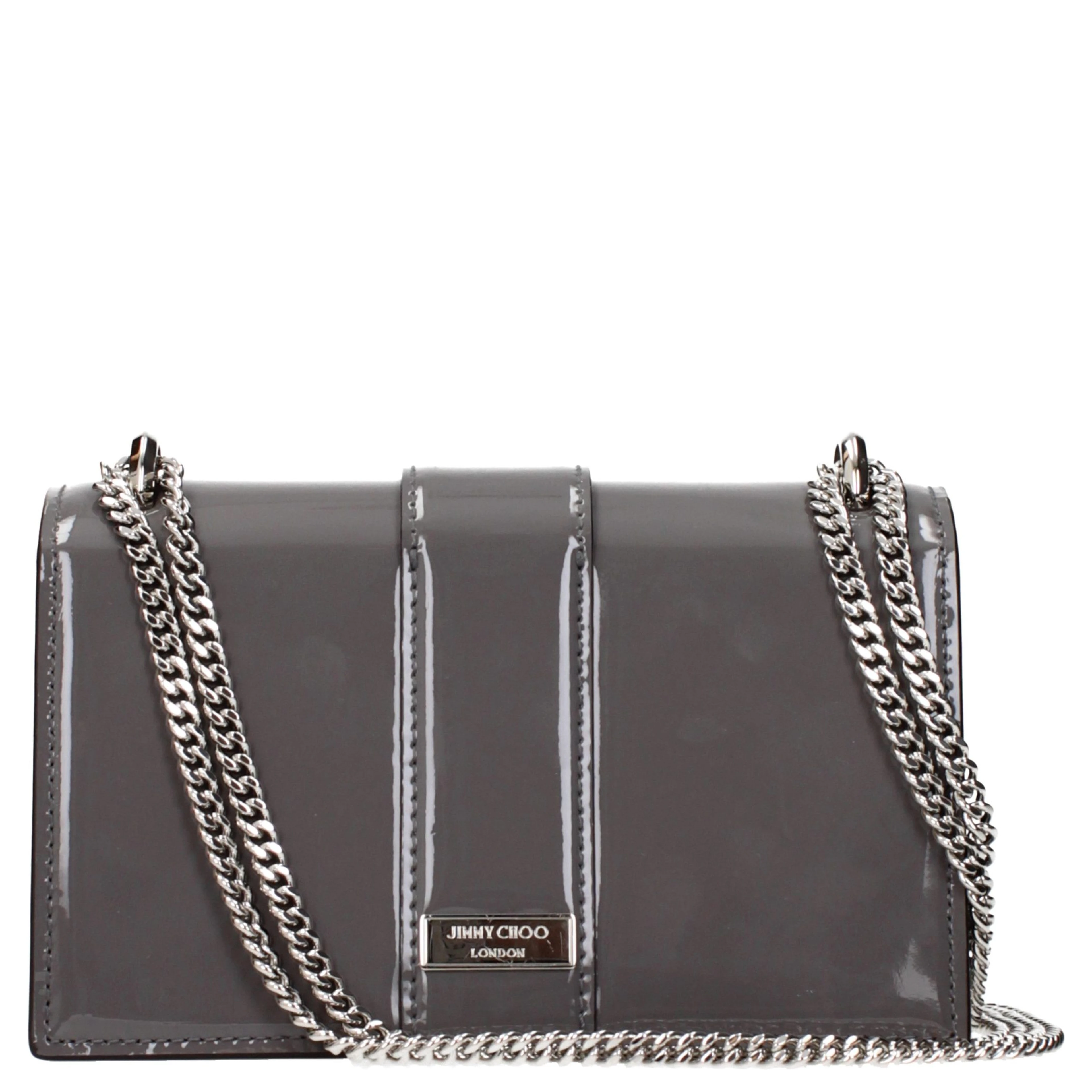 Gray Leather Shoulder Bag